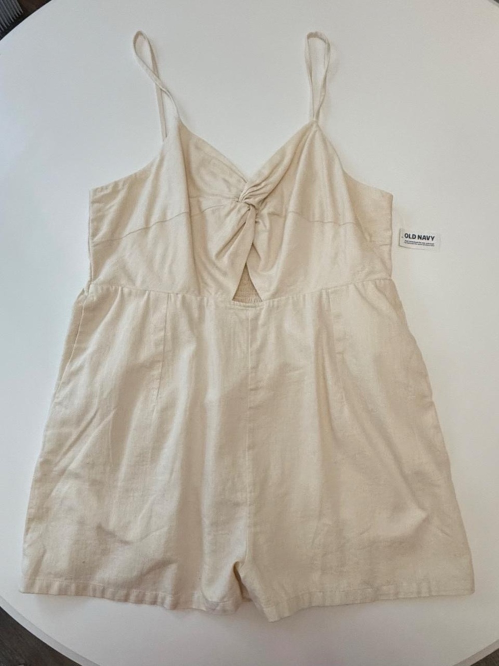 Old Navy Cream Tie-Front Romper 🤍